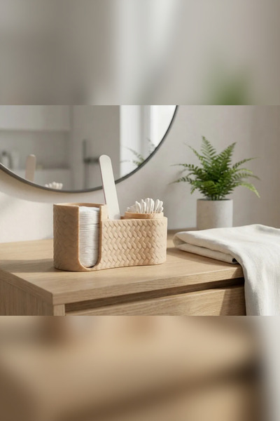 Genç 3D Αισθητικός οργανωτής μακιγιάζ και θήκη για βαμβάκι - Κουτί αποθήκευση...