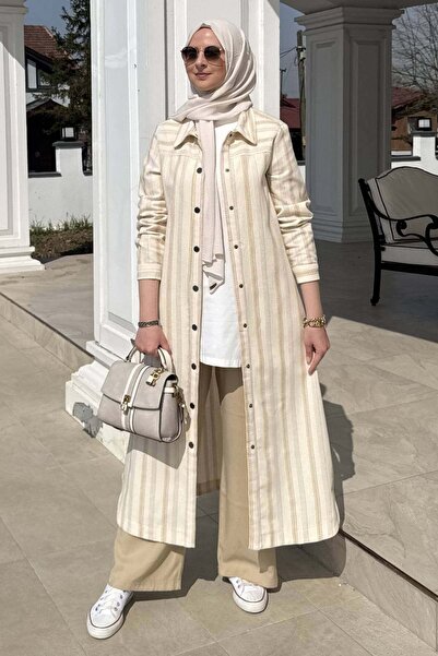 Rabia Şamlı Λίνα Ριγέ Λινάρινο Καπάκι