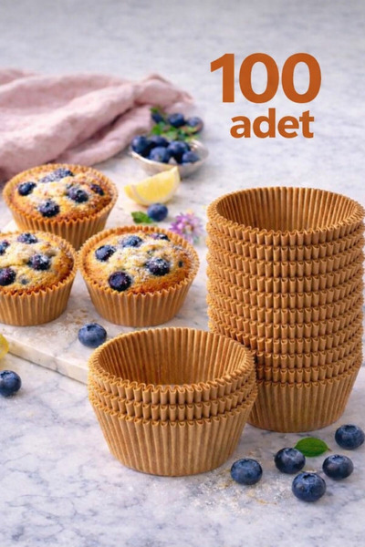 evolis kitchen 100 Adet Kraft Kağıt Kek Kapsülü Muffin Cupcake Kek Kapsülü 10...