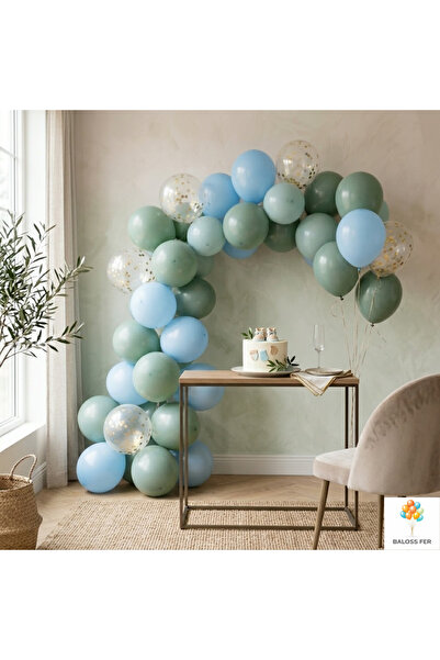 baloss fer Baby Shower Decorations Balloon Set 20 Pieces Eucalyptus Blue Tran...