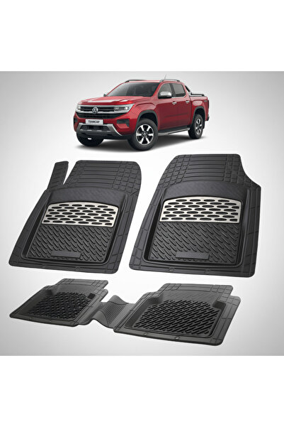 TEAMCAR Volkswagen Amarok 2 Pickup Συμβατά Πατάκια Δαπέδου 2023-2025 |   Ασήμι