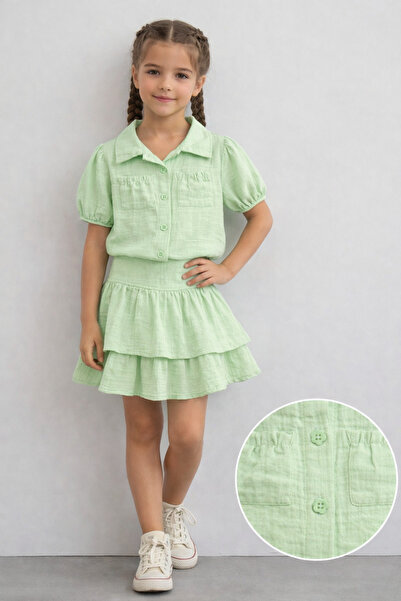 My Baby's World Girl's Skirt Shirt Muslin Set (2-8 Years Old)