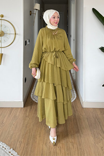 Tesettür Diyarı Φόρεμα χιτζάμπ από ύφασμα τούλι και μοντάλ με επένδυση Carmie...