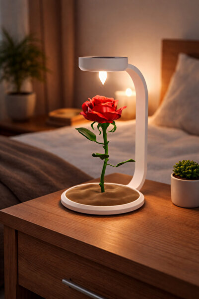 Rekatech LED Işıklı Gül Lamba Tealight Mumlu Dekoratif Gece Lambası Romantik ...