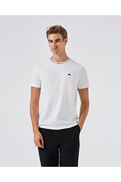 Ellesse Πλεκτό Λευκό Ανδρικό T-Shirt 6Sm5058