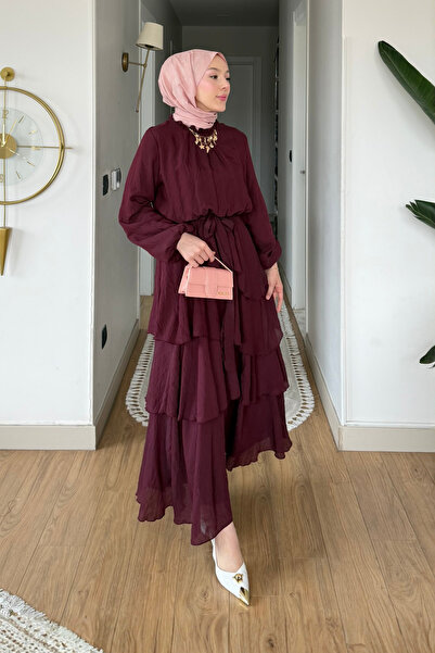 Tesettür Diyarı Φόρεμα Τσέτετουρ με επένδυση από ύφασμα τούλι και μοντάλ Carm...