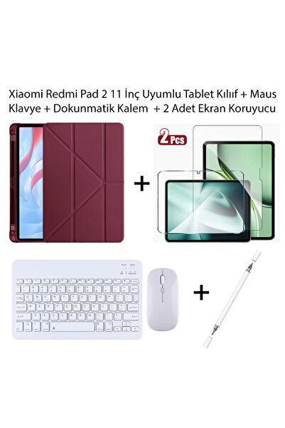 Yesnıce Redmi Pad 2 11 İnç Uyumlu Standlı Kılıf Dokunmatik Kalem Ve Klavye Ma...