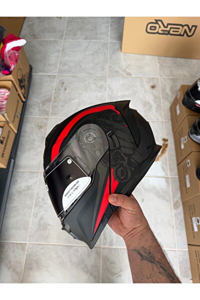 OKYANUSMOTO MOTOSİKLET KASK ÇENE AÇILIR NERO