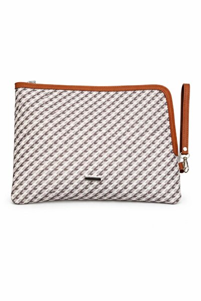 SHIKIRTI Γυναικεία τσάντα πορτφόλιο και clutch με σχέδιο ζιγκ-ζαγκ (34εκ*24εκ)