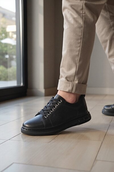 enoch Genuine Leather Casual Lace-Up Men's Shoes Gel-Look Sole Sneaker