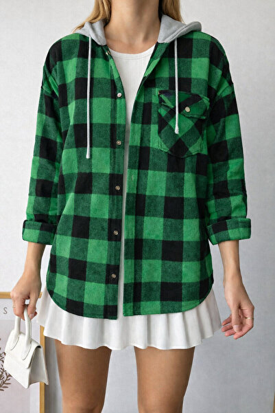 MAMAYAGA Γυναικείο μοτίβο, πολύχρωμο ξυλοκόπο, φαρδύ και φαρδύ, casual διπλό ...