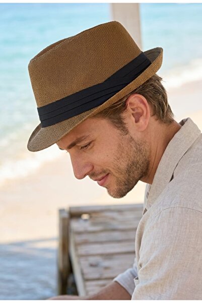 LAGRANZE Κλασικό ανδρικό καλοκαιρινό ψάθινο καπέλο της σειράς Jackson