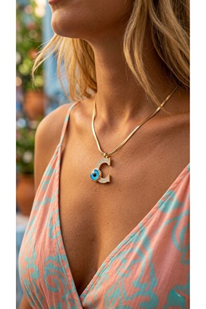 İNN JEWELLERY 316L Steel Necklace, Anti-Tarnish, Anti-Allergic, with Letter F...
