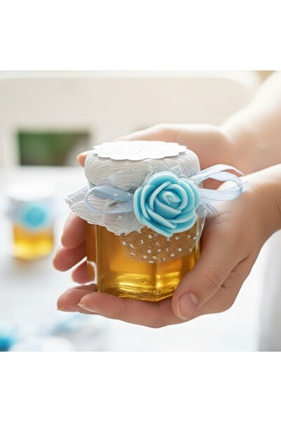 Invitatii Originale Σετ 10 βάζων μελιού 45 ml σε χρώμα σκούρο μπλε