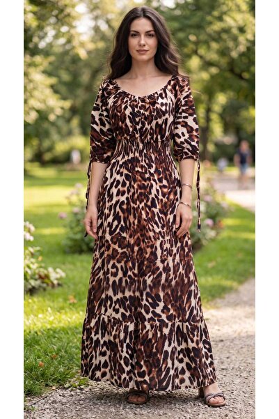 Volupta Rochie Maxi Leopard din Bumbac