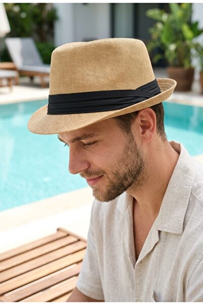 LAGRANZE Κλασικό ανδρικό καλοκαιρινό ψάθινο καπέλο της σειράς Jackson