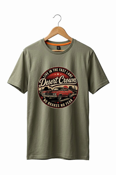 onsrawear Unisex Desert Crown Retro Car Printed Vintage Classic Car Crew Neck...