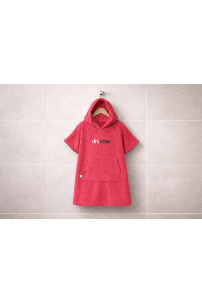Asva Home Pink Kids' Beach and Pool Poncho - Hooded Bath and After-The-Beach Bathrobe Towel