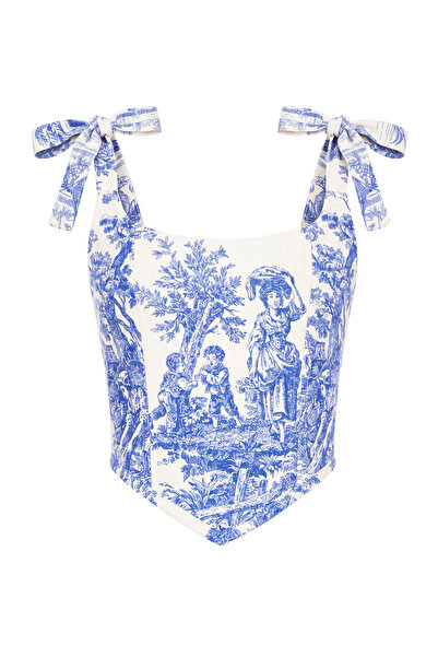 EZOP Blue Vintage Corset Bustier