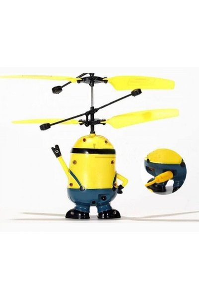 Generic Flying Minion Helicopter Toy – Hand Sensor Induction Drone with LED Lights (USB Rechargeable)