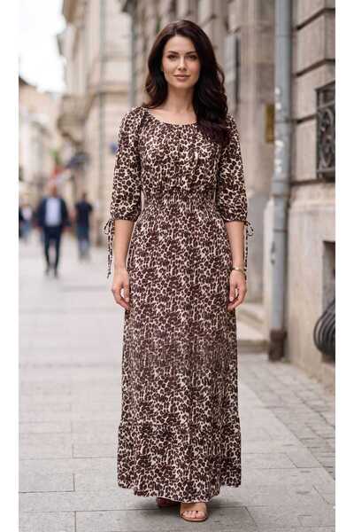 Volupta Leopard Cotton Maxi Dress
