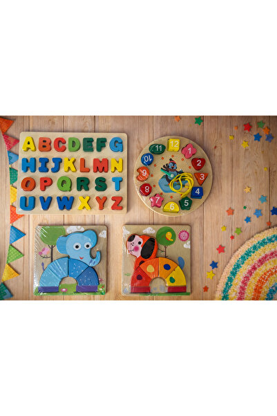 OEM Σετ παζλ - αλφάβητο, ρολόι και ζώα