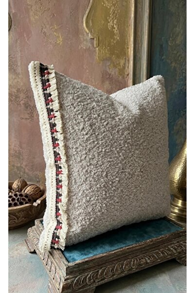 oiphome Κάλυμμα μαξιλαριού Bohemian, φυσικό, 43x43, σχέδιο teddy, ειδικής σχε...