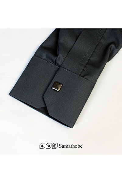 samathobe ثوب رجالي جاهز تصميم MG8 لون رصاصي طول 60