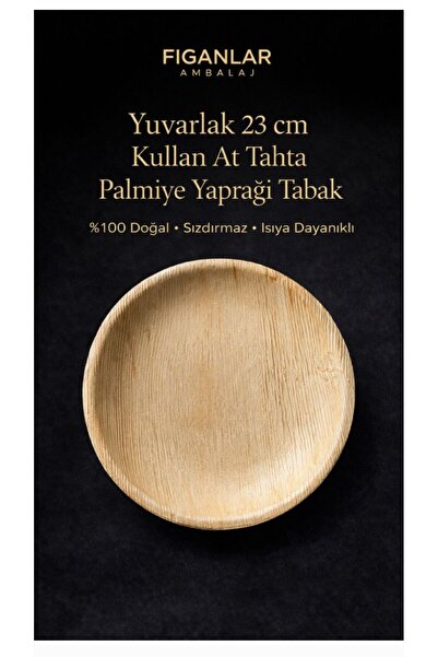 figanlar ambalaj 23 cm Yuvarlak Palmiye Yaprağı Tabak Doğal Kullan At Sunum T...