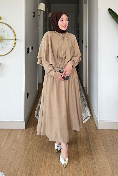 Tesettür Diyarı Stran Strawberry Υφασμάτινο Πουκάμισο-Φούστα-Σετ Τριών Τεμαχί...