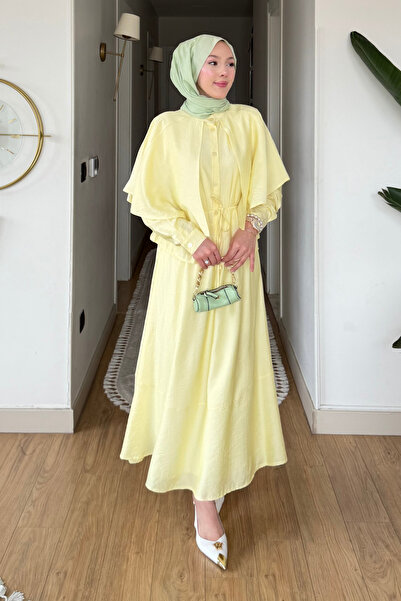 Tesettür Diyarı Stran Strawberry Υφασμάτινο Πουκάμισο-Φούστα-Σετ Τριών Τεμαχί...