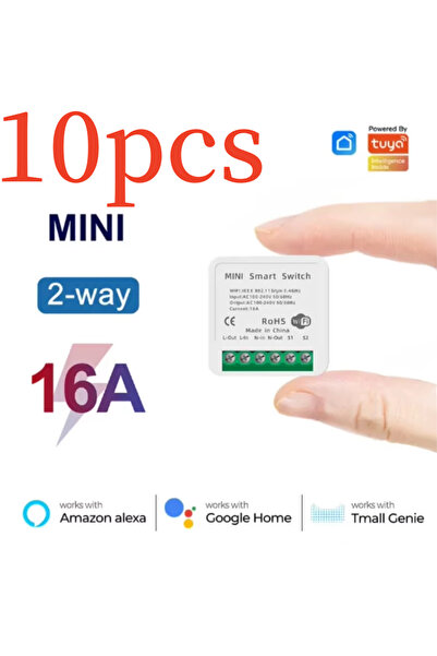 Choice3 10 قطع مفتاح واي فاي صغير 16 أمبير للتحكم ثنائي الاتجاه مع مؤقت وريلا...