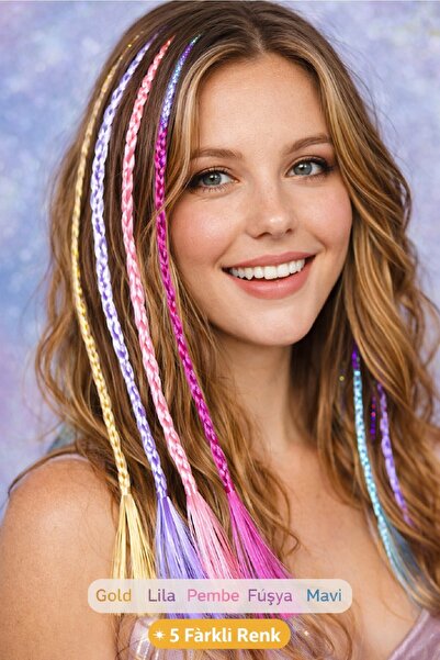 Bkmc Σετ Χρωματιστά Αξεσουάρ Μαλλιών (5 τεμάχια) Λαμπερά Αξεσουάρ Μαλλιών με ...