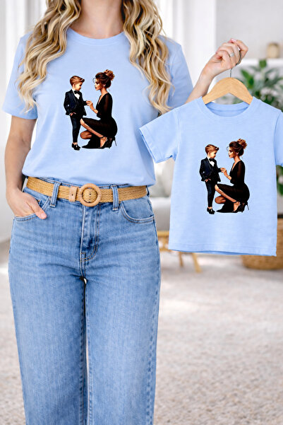 LORVEX Μπλουζάκι Mother Son Oversize Ζευγάρι Μπλουζάκια 100% Βαμβάκι Άνετη Εφ...