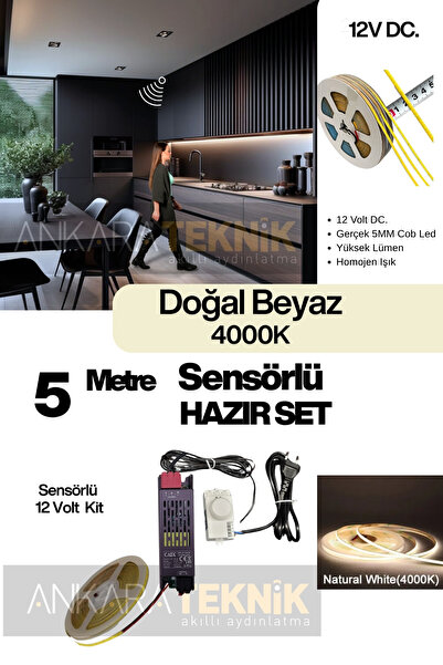 ankarateknik 12V Sensörlü 5mm COB LED Set