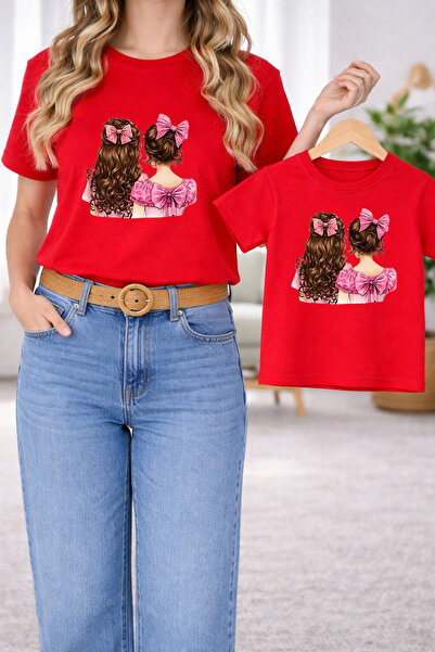 LORVEX Μπλουζάκι Mother Daughter Oversize T-Shirt Twin T-Shirt 100% Βαμβάκι Ά...