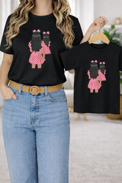 LORVEX Μπλουζάκι Mother Daughter Oversize T-Shirt Twin T-Shirt 100% Βαμβάκι Ά...