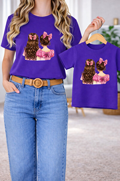 LORVEX Μπλουζάκι Mother Daughter Oversize T-Shirt Twin T-Shirt 100% Βαμβάκι Ά...