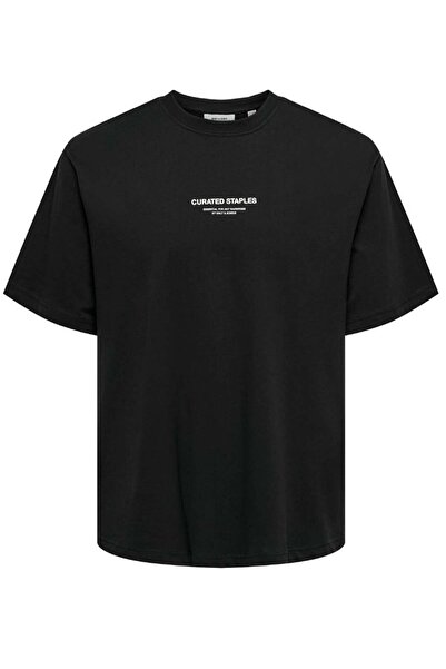 Only & Sons Onscurated Rlx Print Ss Tee Tr Black