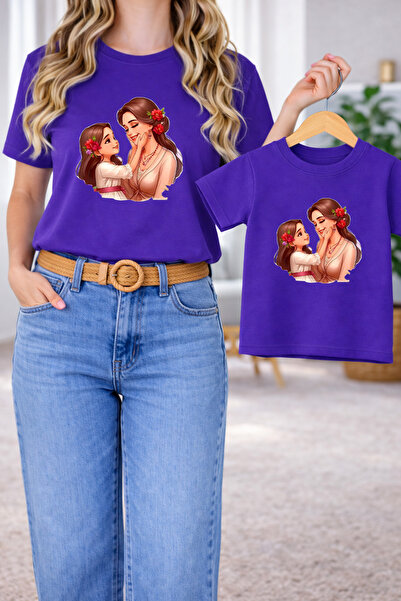 LORVEX Μπλουζάκι Mother Daughter Oversize T-Shirt Twin T-Shirt 100% Βαμβάκι Ά...