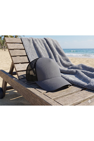 Kardelen Butik Denizli Διχτυωτό Αθλητικό Καπέλο Unisex (Σκούρο Γκρι) (5 Πάνελ)