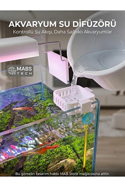 Mabs Tech Akvaryum Su Difüzörü – Bitkili Tanklar İçin Kum ve Bitki Korumalı S...