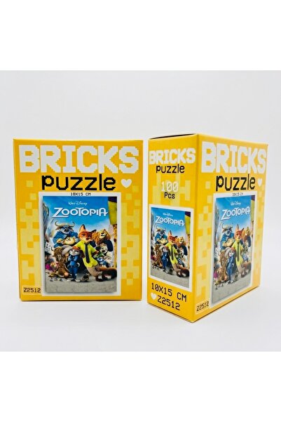 Karacamshop Zootopia Karakterleri Bricks Puzzle - 100 Parça Mini Blok Yapım S...