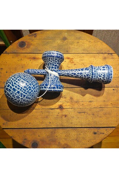 Kendama Κρακ Όριτζιναλ - Παιχνίδι δεξιοτήτων από μασίφ ξύλο, 18 εκ. - Μπλε
