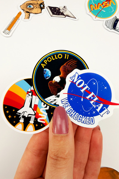 Baprile Space Nasa Astronaut Themed 20 Piece High Quality Waterproof Laptop Thermos Sticker Set