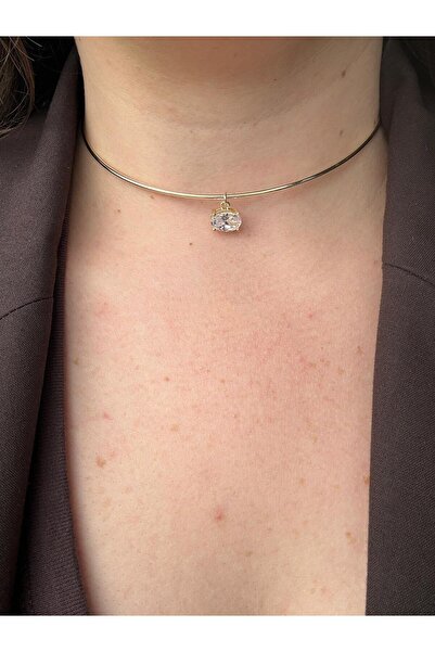 LUNEA Büyük Taşlı Minimal Choker Kolye