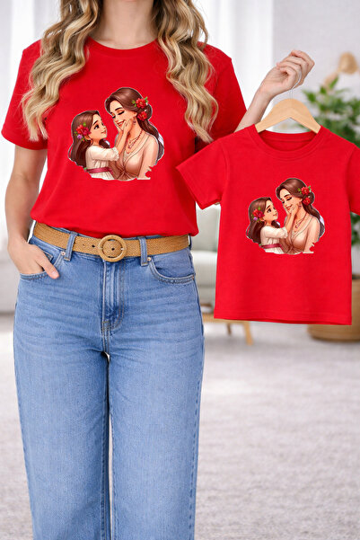 LORVEX Μπλουζάκι Mother Daughter Oversize T-Shirt Twin T-Shirt 100% Βαμβάκι Ά...