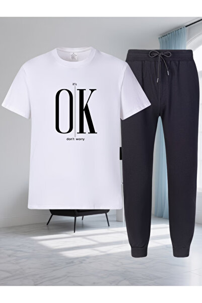 Nivorix Ok Printed Sweatpants and T-Shirt - Jogger T-Shirt Bottom Top Sweatpa...