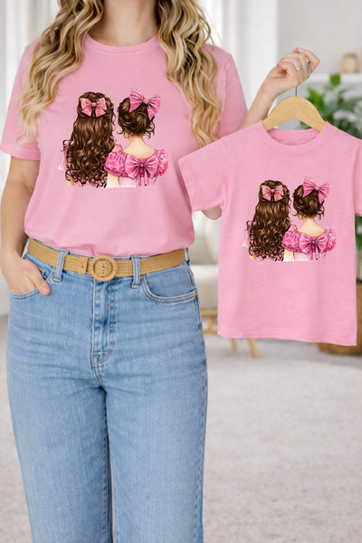 LORVEX Μπλουζάκι Mother Daughter Oversize T-Shirt Twin T-Shirt 100% Βαμβάκι Ά...