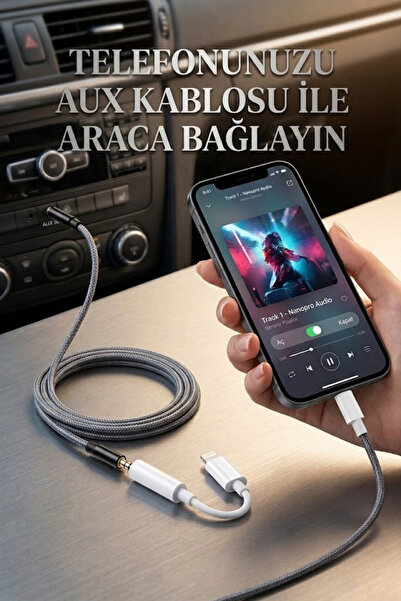 Ouptec Lightning To 3.5mm Aux Dönüştürücü iPhone Kulaklık Jack Çevirici Araç Ses Adaptörü